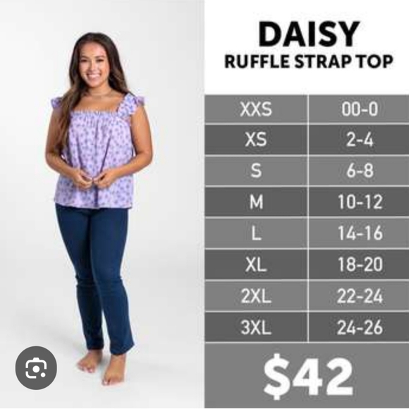 LuLaRoe Daisy Chiffon Ruffle Tank - Picture 4 of 4